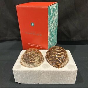 Avon Candles Christmas Holly Hollyberry Set of 2 Pine Cone Candles NIB PLUS 3